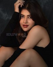 Enigmatic Actress Srijita Ghosh in a Black Off Shoulder Long Sleeve Gown Photos 02