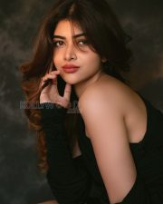 Enigmatic Actress Srijita Ghosh in a Black Off Shoulder Long Sleeve Gown Photos 04
