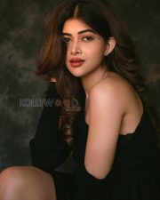 Enigmatic Actress Srijita Ghosh in a Black Off Shoulder Long Sleeve Gown Photos 05