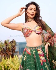 Eye Catching Pragya Jaiswal in a Green Printed and Embroidered Lehenga Pictures 07