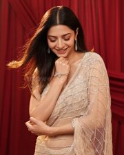 Glamorous Actress Vedhika Kumar in a Cream Embellished Net Saree Photos 01 Glamorous Actress Vedhika Kumar in a Cream Embellished Net Saree Photos 01
