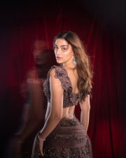 Glamorous Saiee Manjrekar in a Brown Lehenga Choli Photos 02 Glamorous Saiee Manjrekar in a Brown Lehenga Choli Photos 02