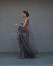 Glamorous Sobhita Dhulipala Cleavage in a blue sequin saree Photos 05
