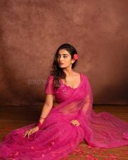 Gorgeous Ananya Nagalla in a Transparent Pink Saree with Matching Blouse Pictures 01
