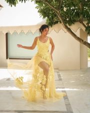 Gorgeous Kritika Kamra in a Yellow Floral Corset Top and Mini Skirt for Reverie India Magazine Photos 03