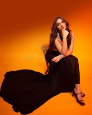 Gorgeous Saiee Manjrekar in a Black Sleeveless Maxi Dress Pictures 04 Gorgeous Saiee Manjrekar in a Black Sleeveless Maxi Dress Pictures 04