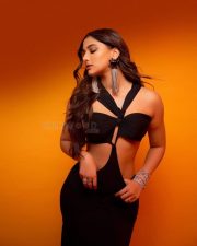 Gorgeous Saiee Manjrekar in a Black Sleeveless Maxi Dress Pictures 05 Gorgeous Saiee Manjrekar in a Black Sleeveless Maxi Dress Pictures 05