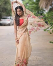 Graceful Actress Rashi Singh in a Floral Print Saree Photos 03