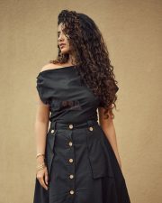 Graceful Anupama Parameswaran in a Black One Shoulder Top with a Safari Skirt Pictures 02