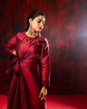 Heroine Nikhila Vimal in a Red Satin Dress Pictures 01