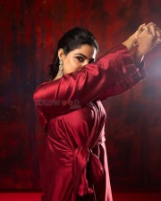 Heroine Nikhila Vimal in a Red Satin Dress Pictures 03