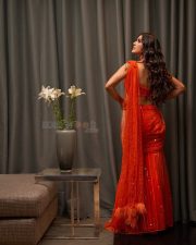 Hot Kavya Thapar in a Red Saree with a Matching Red Blouse Photos 02