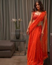 Hot Kavya Thapar in a Red Saree with a Matching Red Blouse Photos 04 Hot Kavya Thapar in a Red Saree with a Matching Red Blouse Photos 04