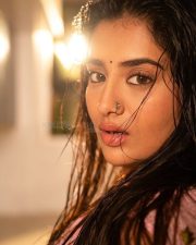 Hot Telugu Actress Rashi Singh in a Pink Saree with Sleeveless Blouse Pictures 05