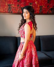 Hot Telugu Heroine Rashi Singh in a Red and Pink Printed Lehenga Choli Photos 04