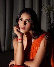Hot and Curvy Kavya Thapar Cleavage and Navel in an Orange Saree with a Deep Neck Blouse Photos 01 Hot and Curvy Kavya Thapar Cleavage and Navel in an Orange Saree with a Deep Neck Blouse Photos 01