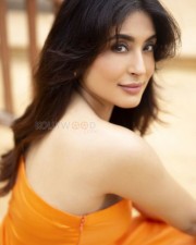 Hush Hush Actress Kritika Kamra in an Orange Dress Photoshoot Pictures 01