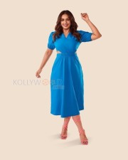 Indian Actress Huma Qureshi in a Blue Dress Photoshoot Pictures 01