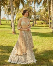 Irresistible Pragya Jaiswal in a Pearl Lehenga at Rakul Preet Singh Goa Wedding Photos 03