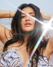 Irresistible Rashi Singh Cleavage in a Black White Printed Halter Cutout Dress Photos 03