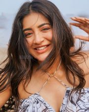 Irresistible Rashi Singh Cleavage in a Black White Printed Halter Cutout Dress Photos 04