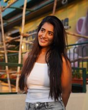 Magnetic Rashi Singh in a White Ribbed Knit Crop Top with Denim Jeans Photos 01