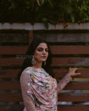 Malayalam Actress Nikhila Vimal in a Floral Printed Dress Pictures 04