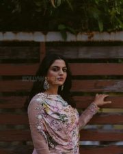 Malayalam Actress Nikhila Vimal in a Floral Printed Dress Pictures 04
