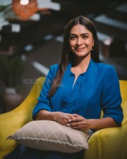 Mrunal Thakur in a Formal Blue Shirt 01 Mrunal Thakur in a Formal Blue Shirt 01