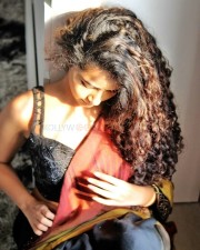Petite Anupama Parameswaran Hot and Sexy Red Saree Photoshoot Pictures 08