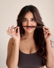 Photogenic Actress Nabha Natesh in a Brown Sports Bra Photos 03