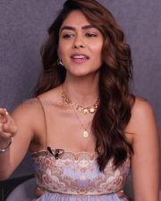 Pooja Meri Jaan Actress Mrunal Thakur in a Floor Length Daylight Tiered Maxi Dress Stills 02