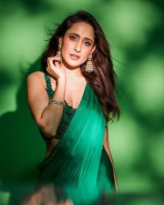 Pragya Jaiswal Hot in Green Saree Photoshoot Stills 01
