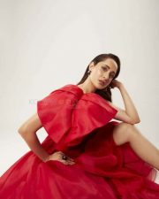 Pragya Jaiswal in Red Dress Photoshoot Stills 01