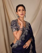 Pretty Actress Pragya Jaiswal in an Embroidered Navy Blue Saree Photos 01 Pretty Actress Pragya Jaiswal in an Embroidered Navy Blue Saree Photos 01