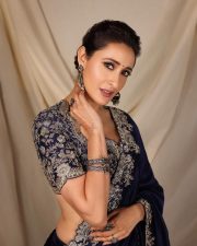 Pretty Actress Pragya Jaiswal in an Embroidered Navy Blue Saree Photos 03 Pretty Actress Pragya Jaiswal in an Embroidered Navy Blue Saree Photos 03