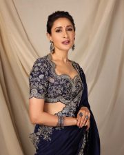 Pretty Actress Pragya Jaiswal in an Embroidered Navy Blue Saree Photos 04 Pretty Actress Pragya Jaiswal in an Embroidered Navy Blue Saree Photos 04