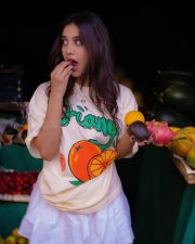 Pretty Nabha Natesh in a Playful T Shirt and Mini Skirt Pictures 04