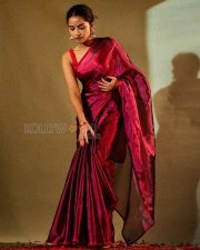 Radiant Actress Anupama Parameswaran in a Red Silk Saree Photos 01 Radiant Actress Anupama Parameswaran in a Red Silk Saree Photos 01