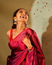 Radiant Actress Anupama Parameswaran in a Red Silk Saree Photos 02 Radiant Actress Anupama Parameswaran in a Red Silk Saree Photos 02