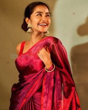 Radiant Actress Anupama Parameswaran in a Red Silk Saree Photos 04 Radiant Actress Anupama Parameswaran in a Red Silk Saree Photos 04