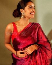 Radiant Actress Anupama Parameswaran in a Red Silk Saree Photos 06 Radiant Actress Anupama Parameswaran in a Red Silk Saree Photos 06