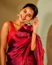 Radiant Actress Anupama Parameswaran in a Red Silk Saree Photos 09 Radiant Actress Anupama Parameswaran in a Red Silk Saree Photos 09