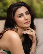Radiant Actress Daisy Shah in a Tropical Print Crop Top and Printed Skort Photos 01