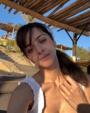 Radiant Vedhika Cleavage in a White Broderie Anglaise Deep V Ruffled Beach Dress Photos 02 Radiant Vedhika Cleavage in a White Broderie Anglaise Deep V Ruffled Beach Dress Photos 02