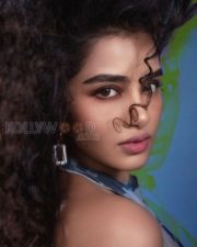 Ravishing Anupama Parameswaran in a Blue Halter Neck Sleeveless Bodycon Dress Pictures 02