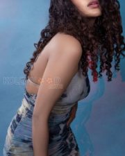 Ravishing Anupama Parameswaran in a Blue Halter Neck Sleeveless Bodycon Dress Pictures 06