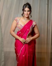 Ravishing Kavya Thapar in a Red Saree Photos 01