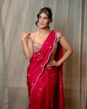 Ravishing Kavya Thapar in a Red Saree Photos 02
