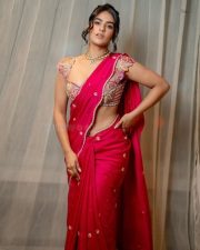 Ravishing Kavya Thapar in a Red Saree Photos 03